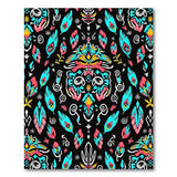 Vibrant Peacock Feather Tribal Area Rug