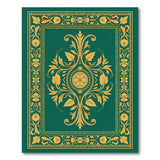 Emerald Green Persian Area Rug with Gold Floral Motifs