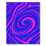 Hypnotic Blue-Pink Swirl Abstract Area Rug