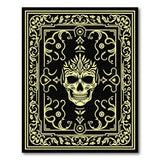 Ornate Golden Skull Area Rug