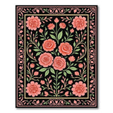 Luxe Pink Rose Floral Area Rug