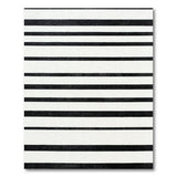 Geometric Modern Black and White Black White Horizontal Stripe Area Rug