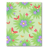 Whimsical Butterfly Purple Flower Rug