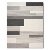 Geometric Modern Black White Geometric Block Area Rug