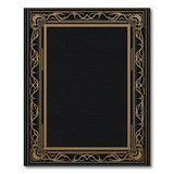 Vintage Black & Gold Ornate Border Washable Area Rug, Low Pile & Non-Slip