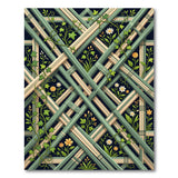 Green Ivy Trellis with Daisies Area Rug