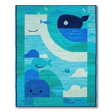 Kids Cartoon Playful Whale Ocean Kids Area Rug