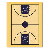 Geometric Modern Beige and Neutral Basketball Court Geometric Area Rug