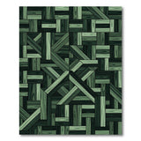 Green Parquet Geometric Area Rug