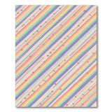 Rainbow Paw Print Stripe Kids Rug