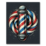 Barber Pole Swirl Red Blue Area Rug