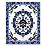 Blue and Teal Blue Persian Medallion Area Rug