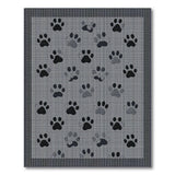 Grey Dog Paw Print Scatter Area Rug