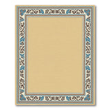 Beige and Neutral Beige Persian Rug with Teal Floral Border