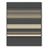 Modern Black White Horizontal Stripe Rug