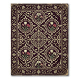 Ornate Persian Floral Medallion Rug in Maroon Gold