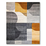 Modern Curved Geometric Abstract Area Rug