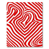 Red Bold Red Wavy Geometric Area Rug
