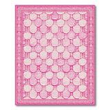 Vibrant Pink Scalloped Persian Area Rug