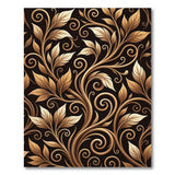 Opulent Gold Leaf Floral Area Rug