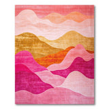 Pink Sunset Wave Abstract Area Rug