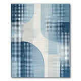 Navy Blue Abstract Geometric Area Rug