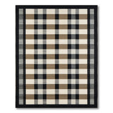 Woven Black Tan Plaid Area Rug