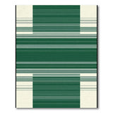 Bold Green and Cream Striped Area Rug