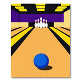 Bowling Alley Lane with Blue Ball Area Rug