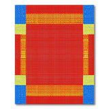 Bold Red Mosaic Geometric Area Rug