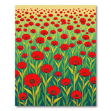 Vibrant Red Poppy Meadow Area Rug
