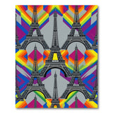 Multi-color and Patterns Rainbow Eiffel Tower Geometric Area Rug