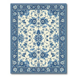 Blue and White Chinoiserie Floral Area Rug