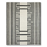Black and White Bold Black White Geometric Stripe Area Rug