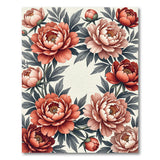 Pink Peony Wreath Vintage Area Rug