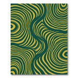 Vibrant Green Yellow Abstract Wave Area Rug