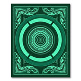 Teal Mandala on Emerald Green Area Rug