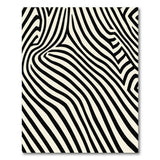 Modern Abstract Zebra Stripe Washable Area Rug, Black & White Low Pile