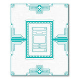 Teal Geometric Line Art Area Rug