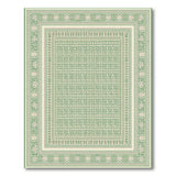 Ornate Green Persian Border Area Rug