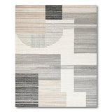 Geometric Modern Beige and Neutral Modern Beige Grey Geometric Block Area Rug