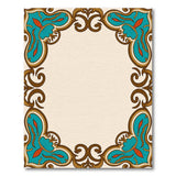 Teal Ornate Border Area Rug