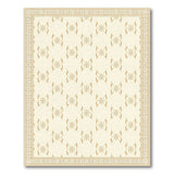 Cream Beige Persian Rug with Gold Butterfly Motifs
