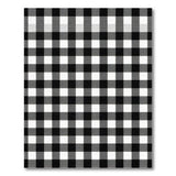 Distressed Black White Checkered Vintage Rug
