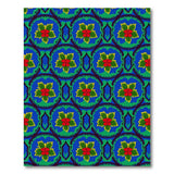 Blue Teal Floral Medallion Area Rug