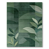 Lush Green Geometric Leaf Area Rug