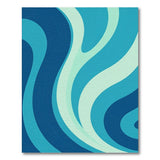 Blue and Teal Fluid Blue Teal Wave Abstract Area Rug