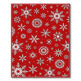 ODIKA Festive Red Snowflake Washable Area Rug - Low Pile Non-Slip Holiday Decor