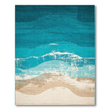 Teal Blue Coastal Wave Area Rug