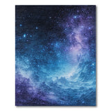 Cosmic Nebula Starry Blue Abstract Area Rug